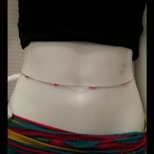 Women Waist Chain, Silver and Beads Chain